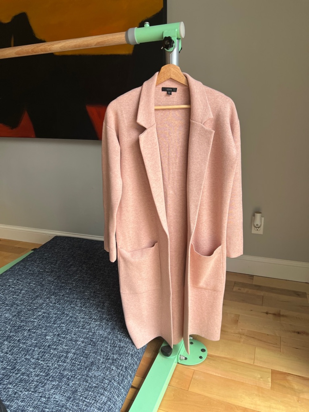J. Crew Dusty Blush Long Open-Front Cardigan